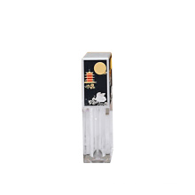 Empty square clear plastic lip gloss tube with wand refillable transparent lip balm bottle